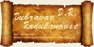 Dubravac Radukanović vizit kartica